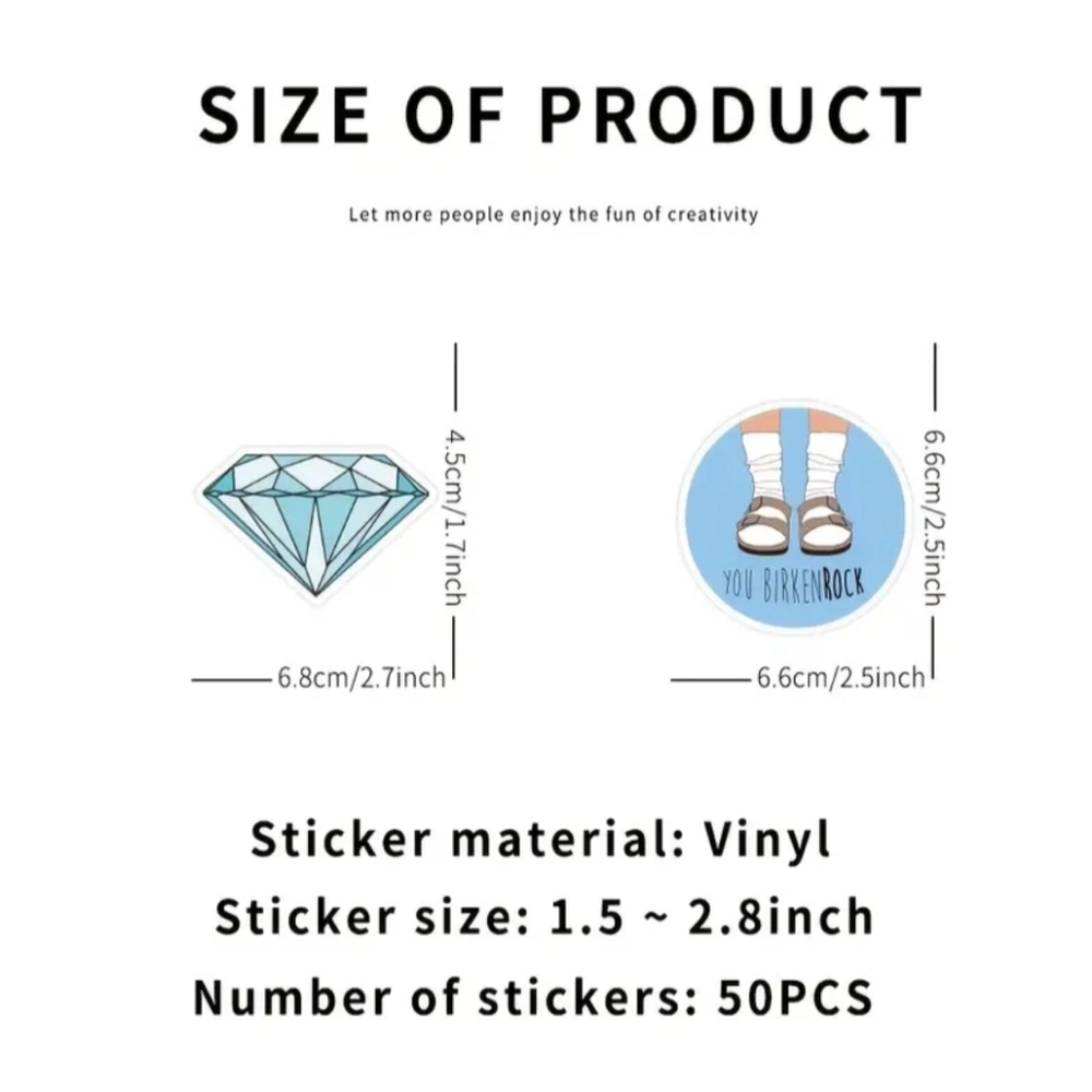 50 Stickers | 2 inch | Matte Finish | Blue | Brand New - Picture 5 of 9